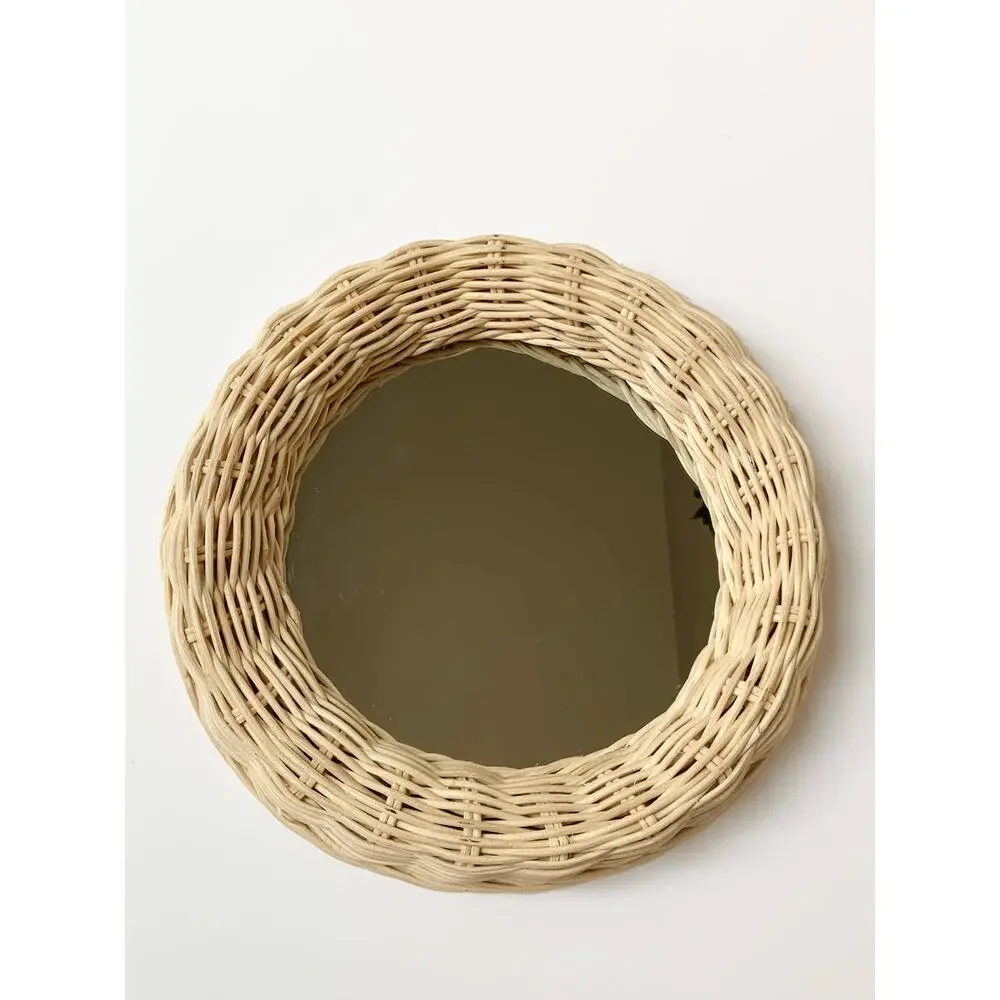 Studio Decor Woven Round Wall Mirror - Natural Tan
